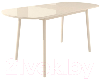 Обеденный стол Импэкс Leset Мидел (металл кремовый/стекло кремовое)