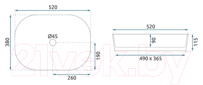 Умывальник REA Angie U4121