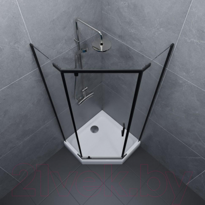 Душевой уголок Triton Дека-Блэк 90x90 (черный, с поддоном)