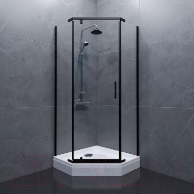 Душевой уголок Triton Дека-Блэк 90x90 (черный, с поддоном)