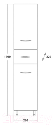 Шкаф-пенал для ванной Onika Модерн 26.17 R (402607)