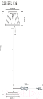 Торшер Arte Lamp Marriot A5039PN-1CC