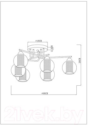 Люстра Arte Lamp Manchester A7045PL-6BK