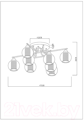 Люстра Arte Lamp Manchester A7045PL-8BK