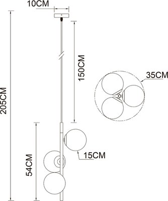 Люстра Arte Lamp Alcor A2224SP-3BK