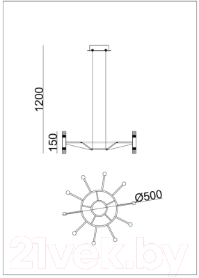 Люстра Arte Lamp Empire A2482SP-20BK