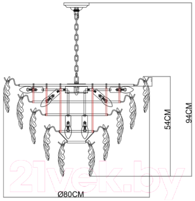 Люстра Arte Lamp Lilly A4070LM-12GO