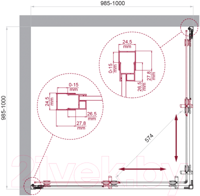 Душевой уголок BelBagno Luce-A-2-100-C-Cr