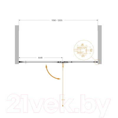 Душевая дверь Cezares Liner-B-12-120-C-Cr-R