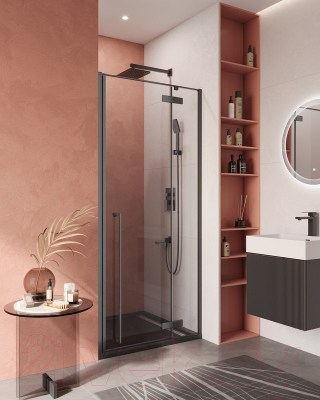 Душевая дверь Cezares Liner-B-12-90-C-NERO-R