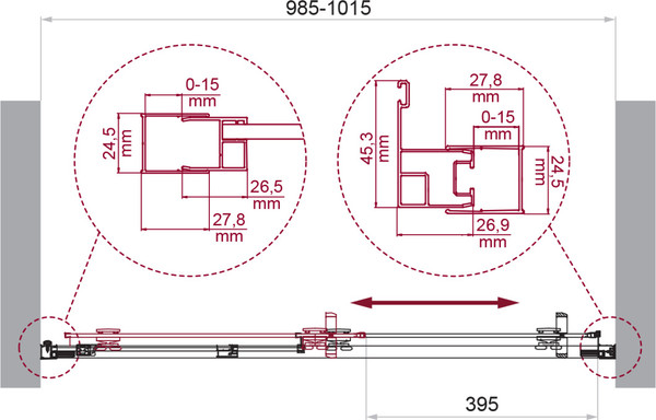 Душевая дверь BelBagno Luce-BF-1-100-C-Cr