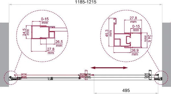 Душевая дверь BelBagno Luce-BF-1-120-C-NERO