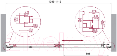 Душевая дверь BelBagno Luce-BF-1-140-C-Cr