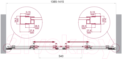 Душевая дверь BelBagno Luce-BF-2-140-C-Cr