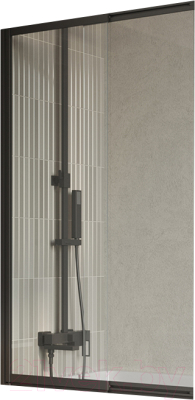 Стеклянная шторка для ванны BelBagno Luce-VF-11-100/145-C-NERO - фото