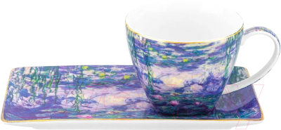Чашка с блюдцем Elan Gallery Водяные лилии / 420623  - фото