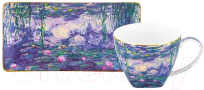 Чашка с блюдцем Elan Gallery Водяные лилии / 420623 