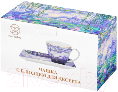 Чашка с блюдцем Elan Gallery Водяные лилии / 420623 