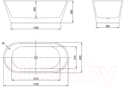 Ванна акриловая Oasis OS-170-80