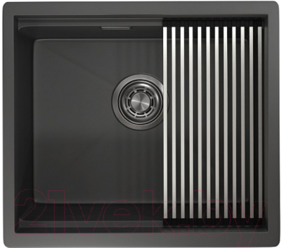 Мойка кухонная GRANULA KS-5045U (черный матовый) - фото