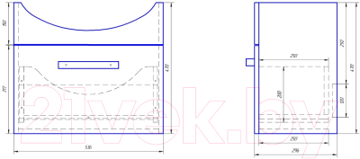 Тумба под умывальник Dreja ALFA 55 / 99.0305 (подвесная, белый глянец)