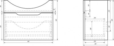 Тумба под умывальник Dreja LAGUNA 65 / 99.0101 (подвесная, белый глянец)