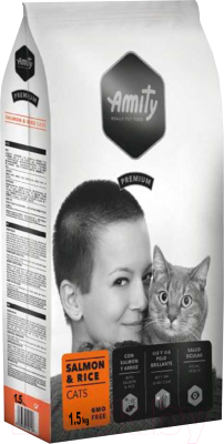Сухой корм для кошек Amity Premium с лососем и рисом - фото