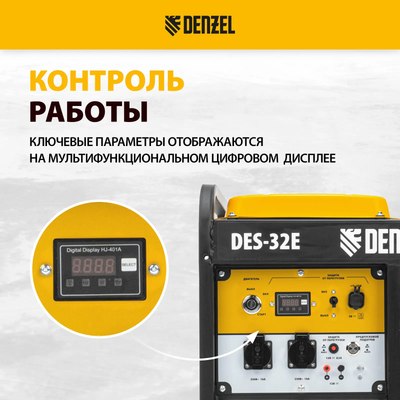 Дизельный генератор Denzel DES-32E (94412)