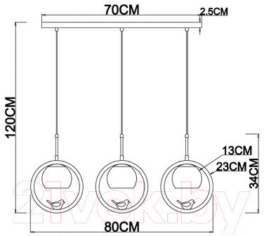 Люстра Arte Lamp Caprice A4182SP-3BR