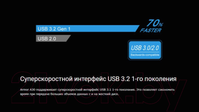 Внешний жесткий диск Silicon Power Armor A30 1TB Black (SP010TBPHDA30S3A)