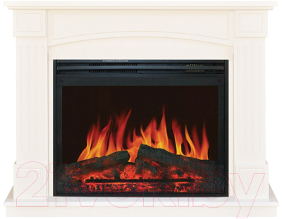 Каминокомплект Смолком Boston MB/JUP/SYM26/ Jupiter FX N Black (белый ваниль) - фото