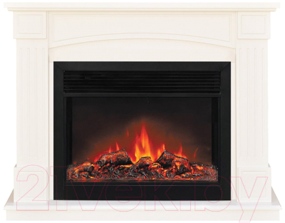 Каминокомплект Смолком Boston MB/JUP/SYM26 + Moonblaze Deluxe-s BL LT (белый ваниль) - фото