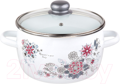 Кастрюля СтальЭмаль Весенний романс 107797 - фото