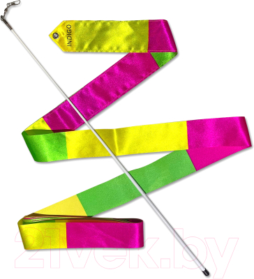 Лента для художественной гимнастики с палочкой Indigo Sport АВ236-14 - фото