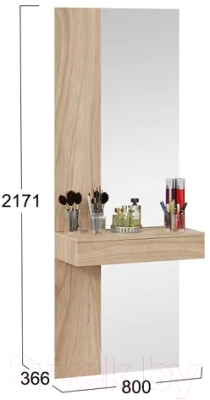 Тумба ТриЯ Порто СМ-102.08.001 подвесная с зеркалом (яблоня беллуно)