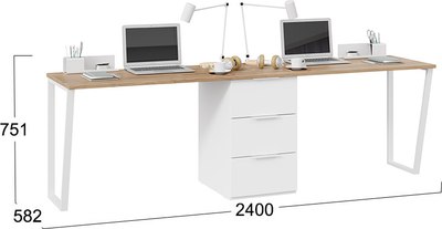 Письменный стол ТриЯ Порто СМ-393.15.013 с тумбой