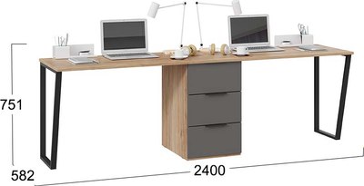 Письменный стол ТриЯ Порто СМ-393.15.013 с тумбой