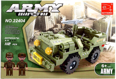Конструктор Keyixing Военный джип 22404 / 460606