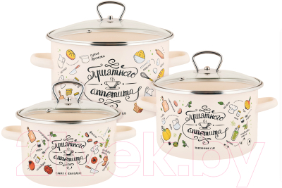 Набор кастрюль Appetite №19 Приятного аппетита 1KB191S - фото