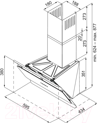 Вытяжка наклонная Krona Uran 600 DN 4S / КА-00007192