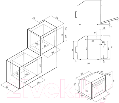 Электрический духовой шкаф Krona Universum 60 BL/BL / КА-00005668