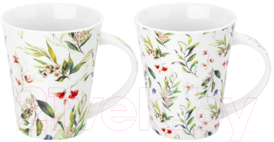 Набор кружек Elan Gallery Зеленые веточки / 880203