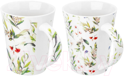 Набор кружек Elan Gallery Зеленые веточки / 880203