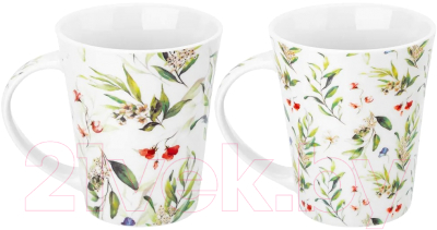 Набор кружек Elan Gallery Зеленые веточки / 880203