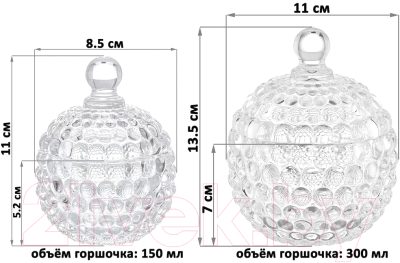 Набор емкостей для хранения Elan Gallery Пузырьки / 890167+2