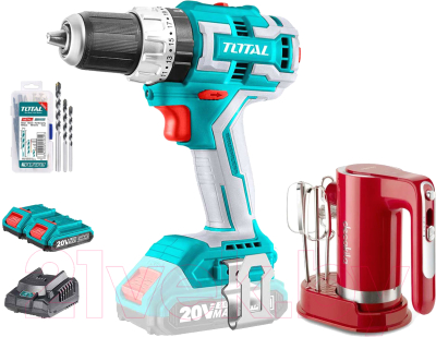 Аккумуляторная дрель-шуруповерт TOTAL Набор аккумуляторного инструмента / TOSLI23062 - фото