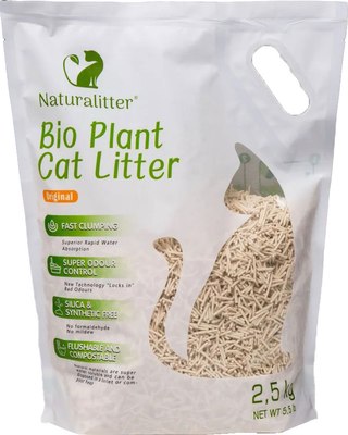 Наполнитель для туалета Naturalitter Bio Plant Cat Litter Оригинальный / NLT6OR - фото