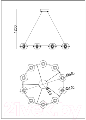 Люстра Arte Lamp Markab A2471LM-20BK