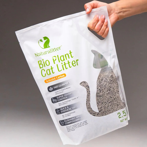 Наполнитель для туалета Naturalitter Bio Plant Cat Litter Активированный уголь / NLT6AC