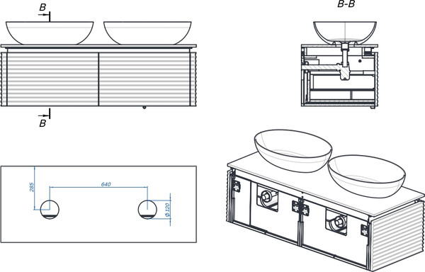 Тумба под умывальник Belux Дубай НП 128